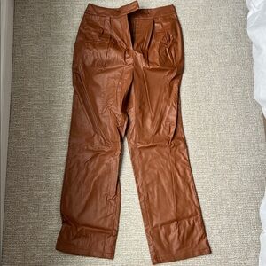 Brown Faux Leather Pants